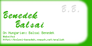 benedek balsai business card